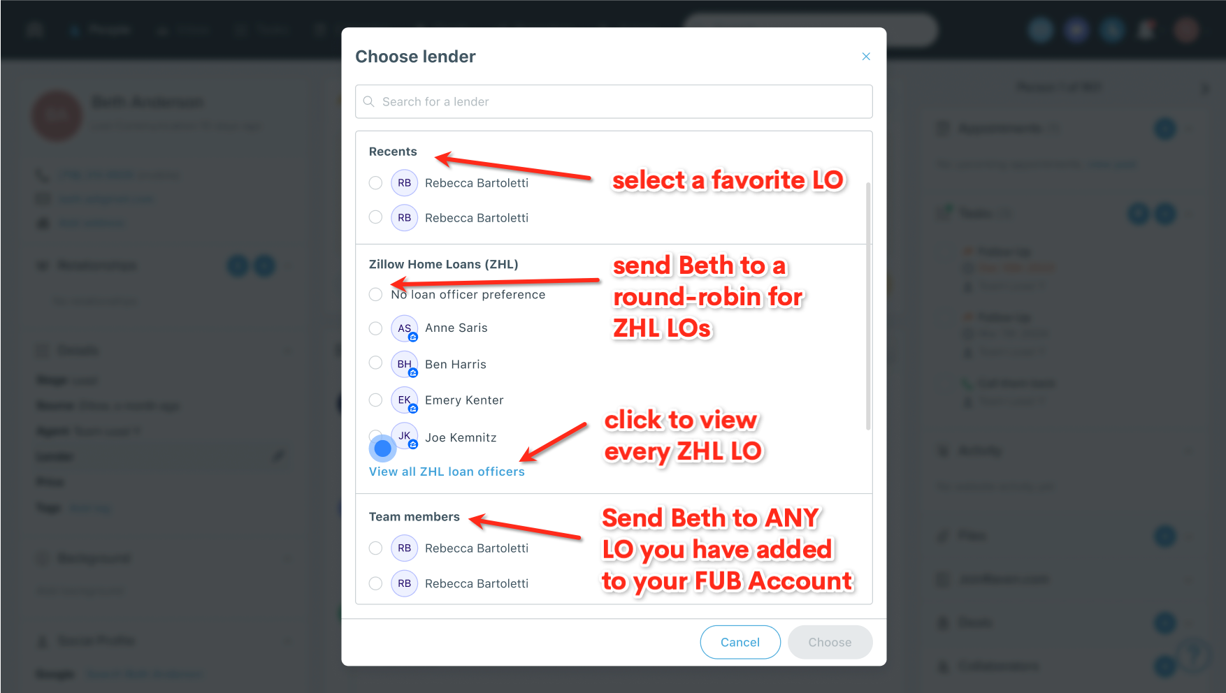 How to assign clients to Zillow Home Loans Native ZHL transfers