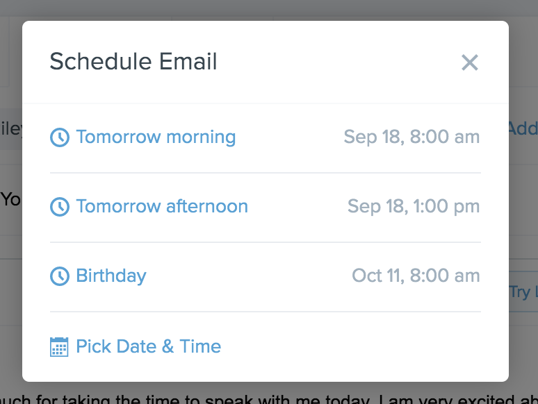 mailbutler scheduled email